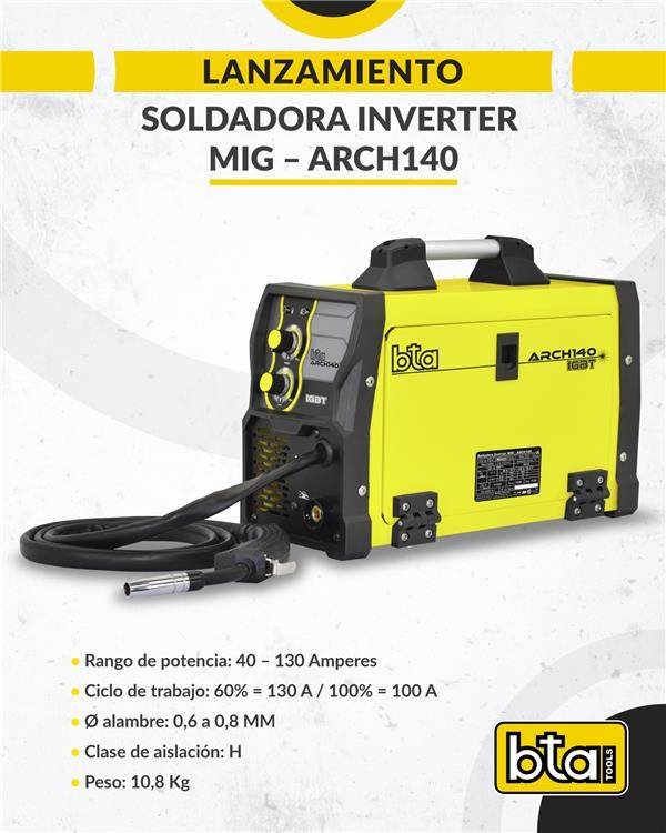 BTA soldadora mig ARCH-140 / 40-130A 0.6-0.8 MM