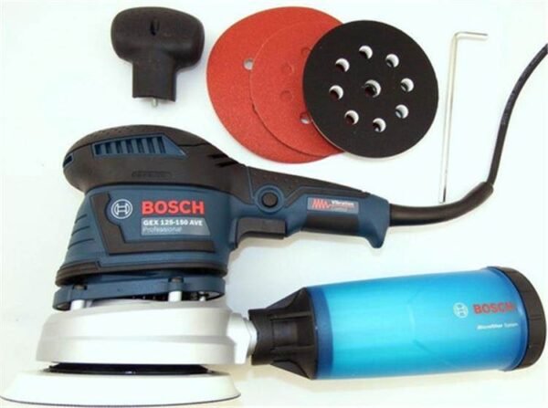 Bosch Lijadora Excentrica 400W – 11.000-24.000 opm – Elec. Variable – 125mm/150mm GEX 40-150