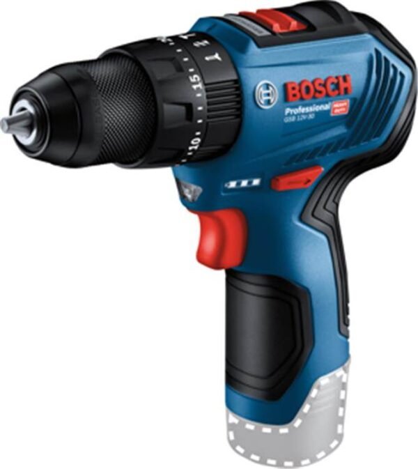Bosch Taladro atornillador 12V MAX – 18/30 Nm – s/ Bat -c/percutor 10mm GSB 12V-30