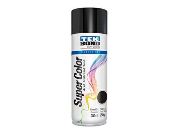 TEKBOND Pintura aerosol 350 / 250g -ALTA TEMP. NEGRO BRILL