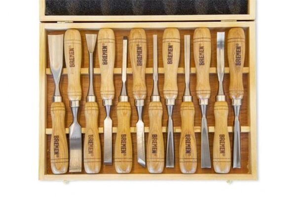 BREMEN Juego set gubias x 12 pzas caja madera 7642