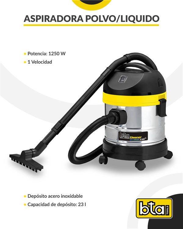BTA Aspiradora electr 23lts 1250w POL/LIQ A/INOX A-23 Cod.132018-1 *