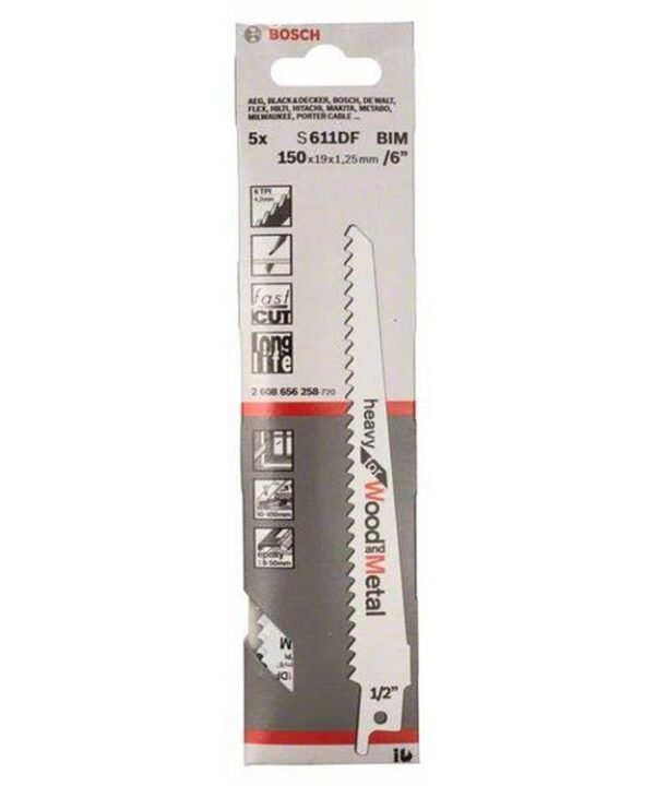 BOSCH Hoja sierra sable S611DF -Mad. c/clavo / epoxi