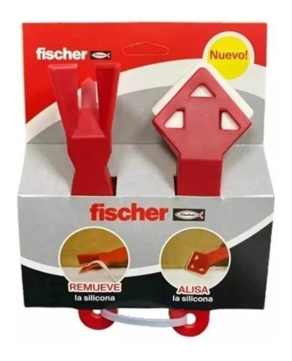 FISCHER Kit espatula p/silicona x 2 pzas remueve y alisa Mod. 629001