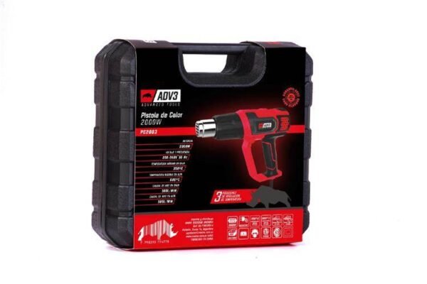 ADV3 pistola calor kit c/maletin y acc 2000w PC2003