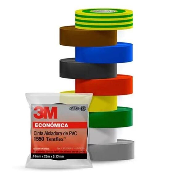 3M Cinta aisladora  1550 PVC 18mmx20m blanca