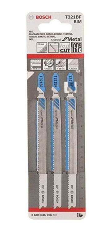 BOSCH Hoja de Calar – T321BF – Metal (Corte Rápido) – x 3u