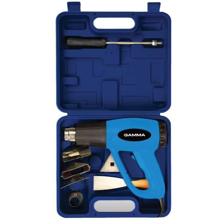 GAMMA Pistola de calor en KIT 2000W | 250-550 L/min | 300ºC – 500ºC c/ mal. y acc G1935KAR