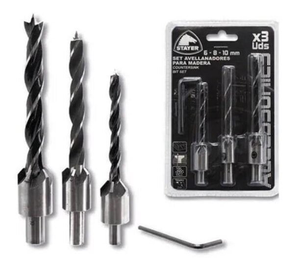 STAYER Juego set avellanadora madera 3 pzas SYR12735