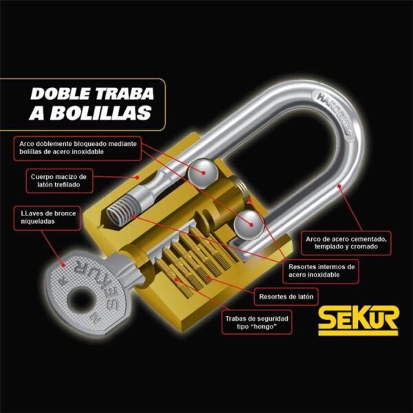 SEKUR Candado 62mm doble traba
