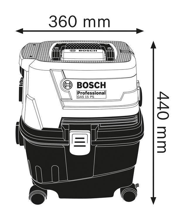 Bosch Aspiradora / Sopladora 1100w – 27 Kpa – 53 l/seg. GAS 15 PS