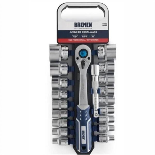 BREMEN Juego bocallave enc1/2″ – 20 pz 8-32MM 6659
