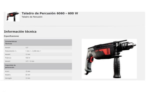 SKIL Taladro elect. 13mm 700W – 0-3.000rpm c/percutor
