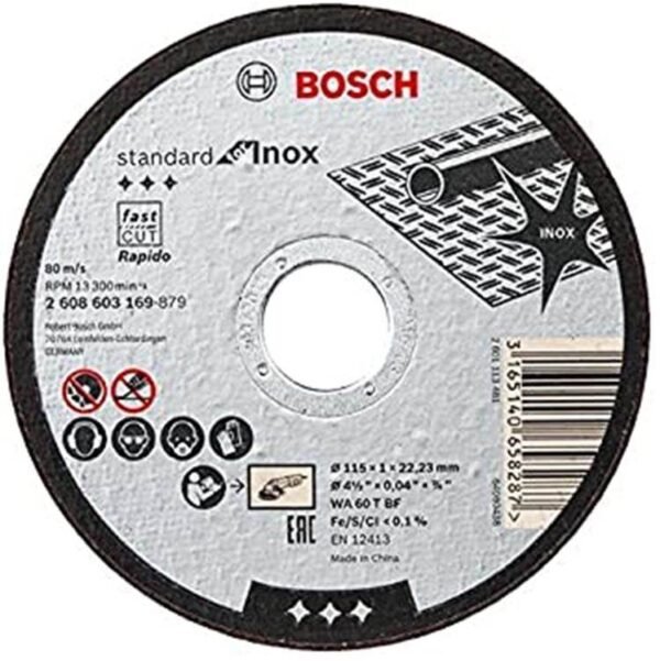 BOSCH Disco corte std 115 x 1.0 mm p/metal