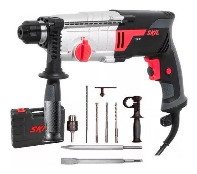 SKIL Martillo Perforador SDSplus – 1,7J – Cap. de Perf. Acero/ Madera/ Mamposteria: 13/30/24 – Peso: 2,6kg. Maletín, Mandril + Mechas