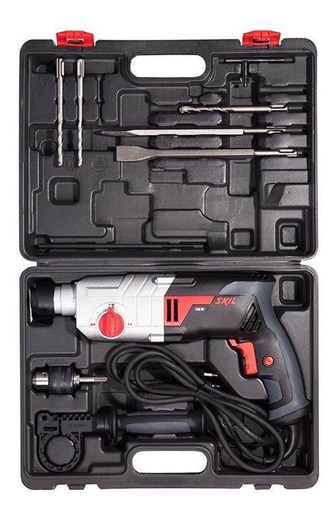 SKIL Martillo Perforador SDSplus – 1,7J – Cap. de Perf. Acero/ Madera/ Mamposteria: 13/30/24 – Peso: 2,6kg. Maletín, Mandril + Mechas