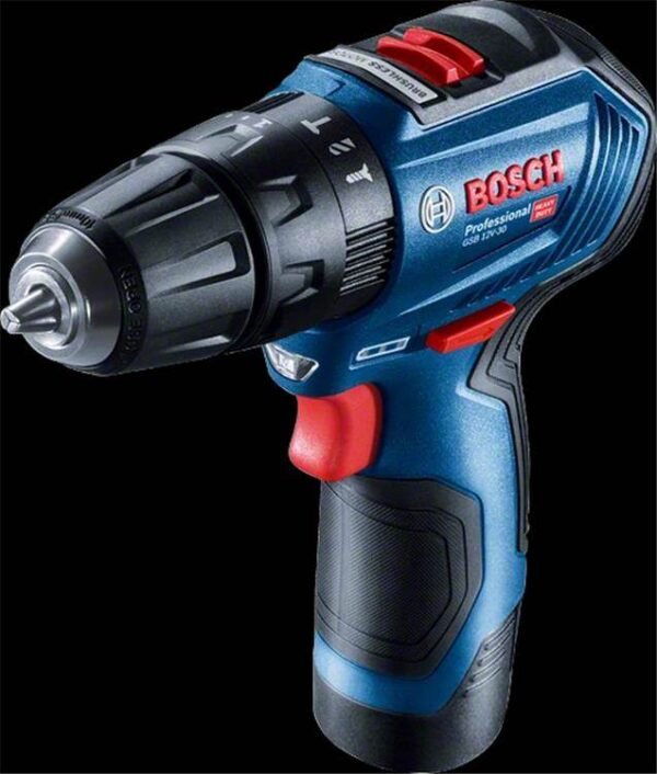 Bosch Taladro atornillador 12V MAX – 18/30 Nm – 2 Bat 2 Ah -c/percutor 10mm GSB 12V-30