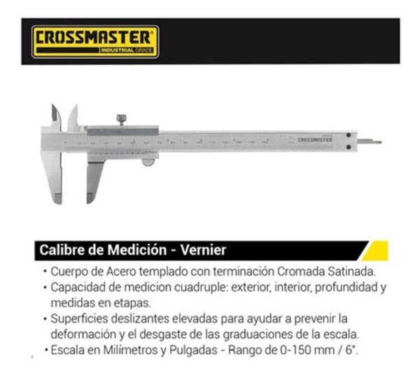CROSSMASTER Calibre medicion acero 150mm 9936502