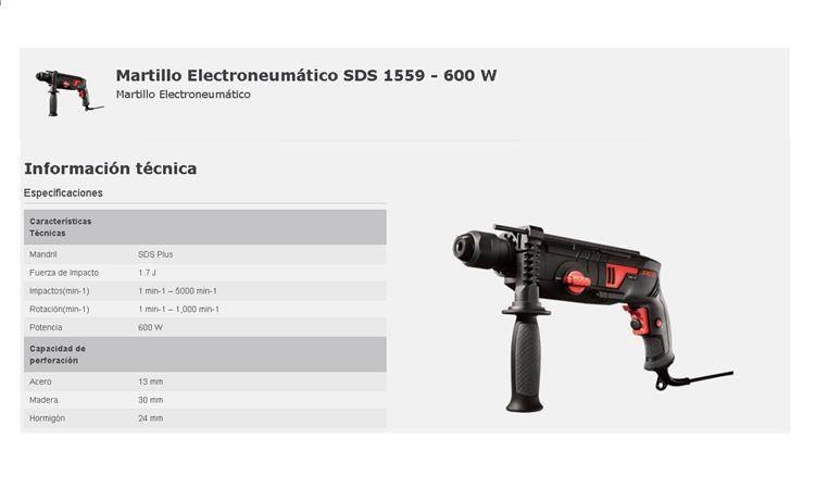 SKIL Martillo Perforador SDSplus – 1,7J – Cap. de Perf. Acero/ Madera/ Mamposteria: 13/30/24 – Peso: 2,6kg. Maletín, Mandril + Mechas