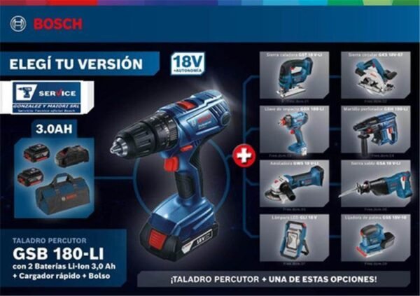 Bosch combo 18V GSB 18V-50 + starter kit 18V + Linterna GLI 18V-1900