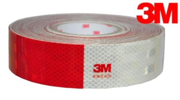 3M cinta reflectiva rojo/blanco 50mm x 1mt